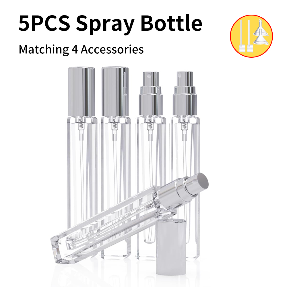 Perfume Fragrance Dispenser - 5-teiliges Set Leere Parfümzerstäuber, 10ML Mini-Parfümflasche,