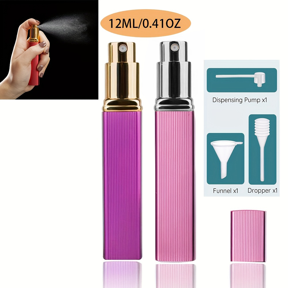 Perfume Fragrance Dispenser - 2-teiliges Set, 12 ml nachfüllbare Parfüm-Sprühflasche,